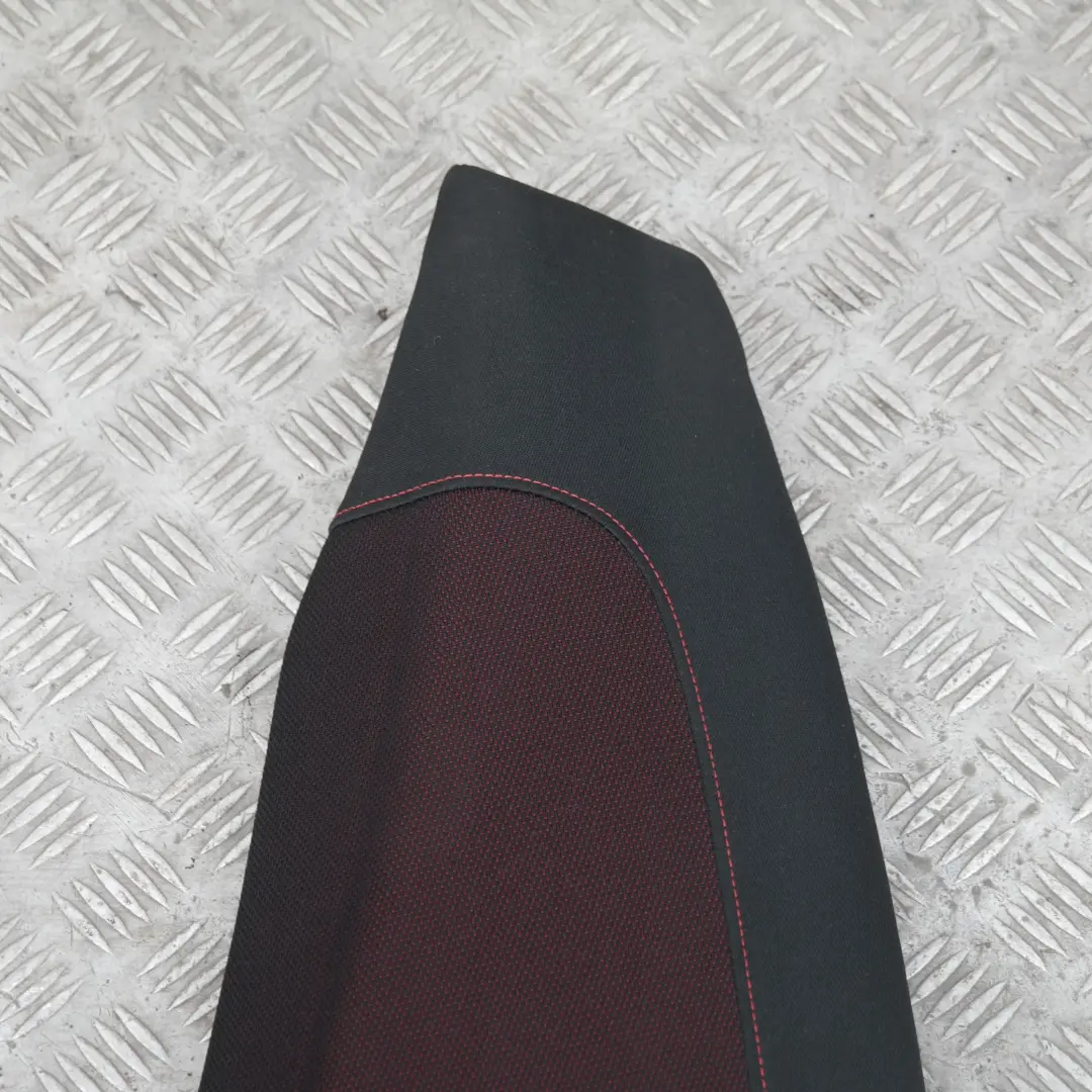 BMW 1 E81 Rear Seat Side Finisher Corner Left N/S Cloth Fabric Network Red