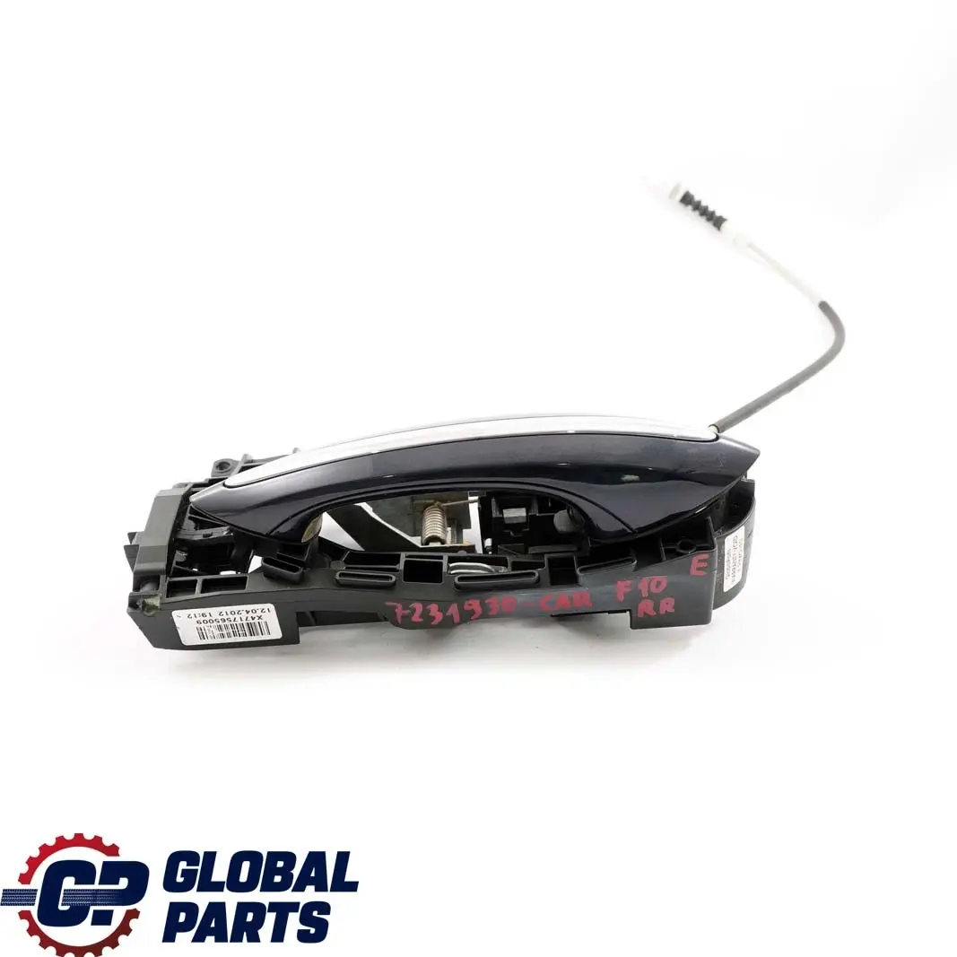 BMW 5 7 Series F10 F01 Outside Door Handle Rear Right O/S Carbonschwarz Black