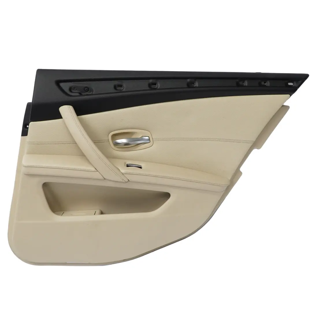 Tarjeta de Puerta BMW E60 E61 LCI Trasera Derecha Panel Crema Beige Cuero