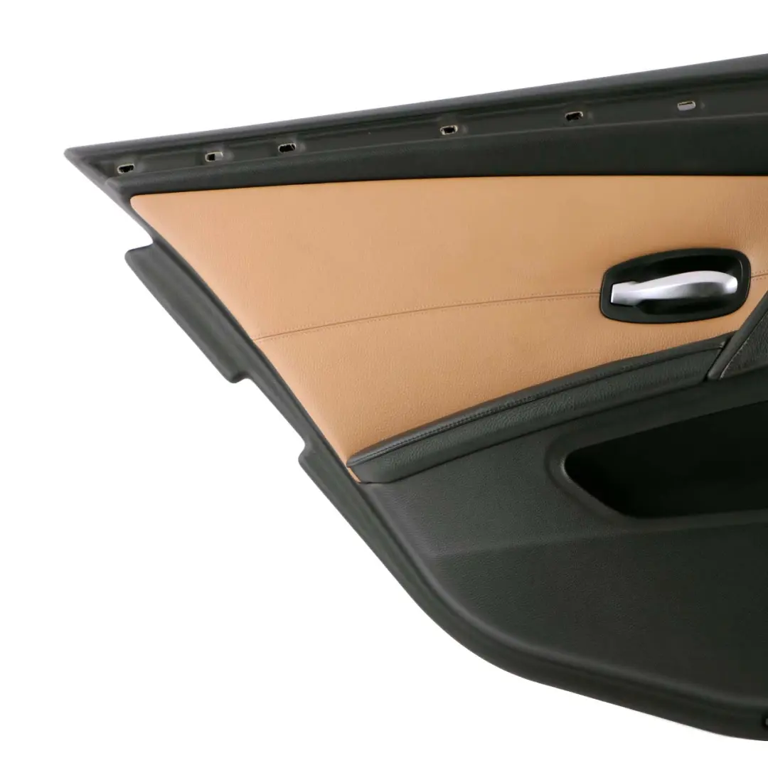 BMW 5 E60 E61 LCI Rear Left N/S Door Card Lining Trim Leather Natural Brown