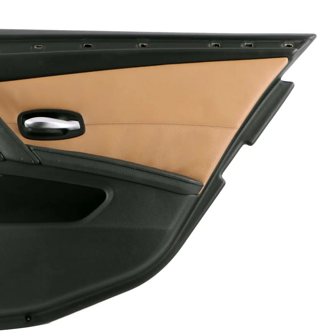 BMW 5 E60 E61 LCI Rear Right O/S Door Card Lining Trim Leather Natural Brown