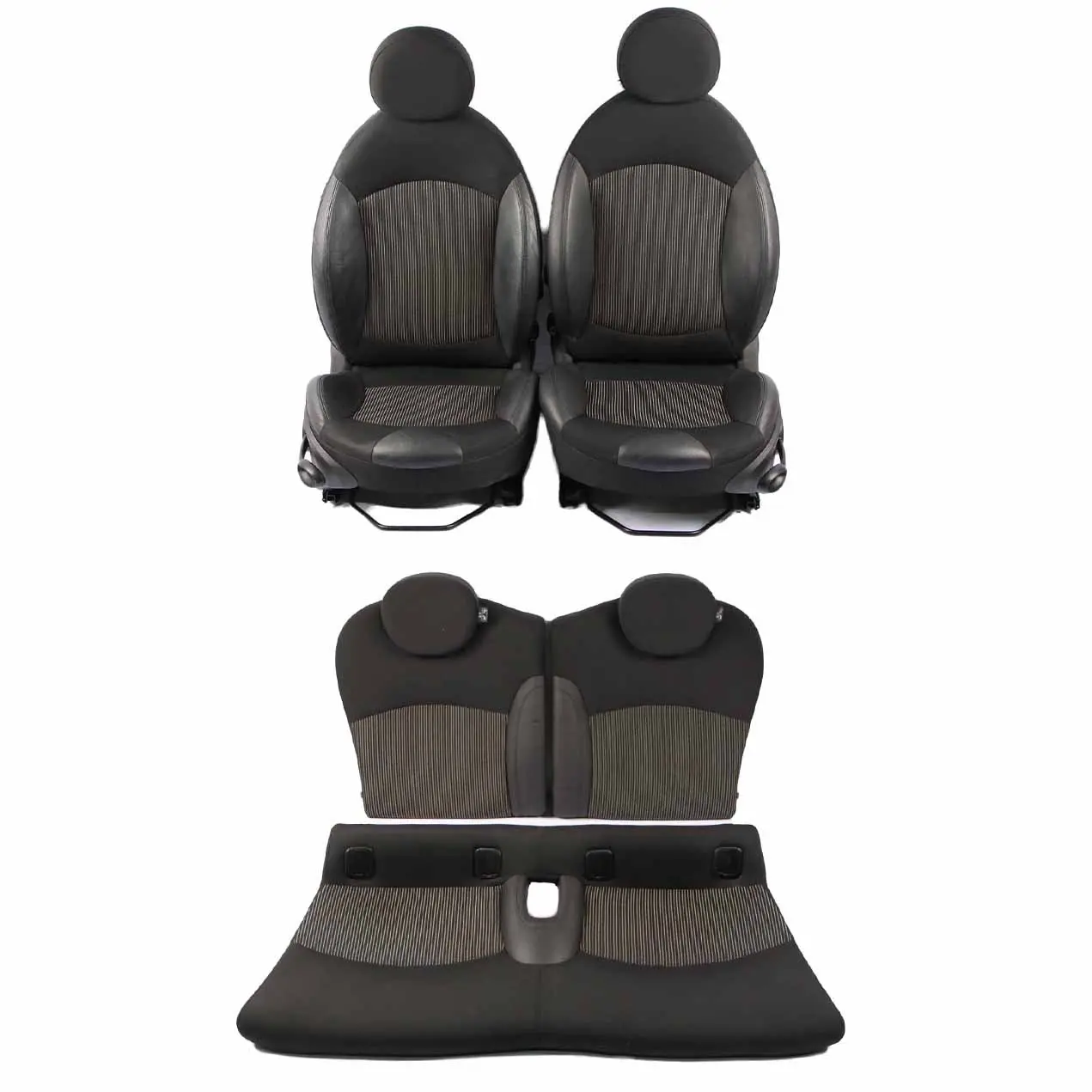 Seats Mini R56 Sport Fabric Cloth/Leather Ray Carbon-Black Front Rear Seat