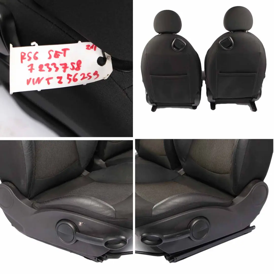 Seats Mini R56 Sport Fabric Cloth/Leather Ray Carbon-Black Front Rear Seat