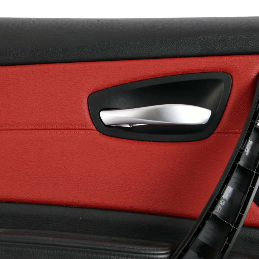 BMW E88 Cabrio Delantero Izquierdo Embellecedor Panel Puerta Cuero Coral Rojo