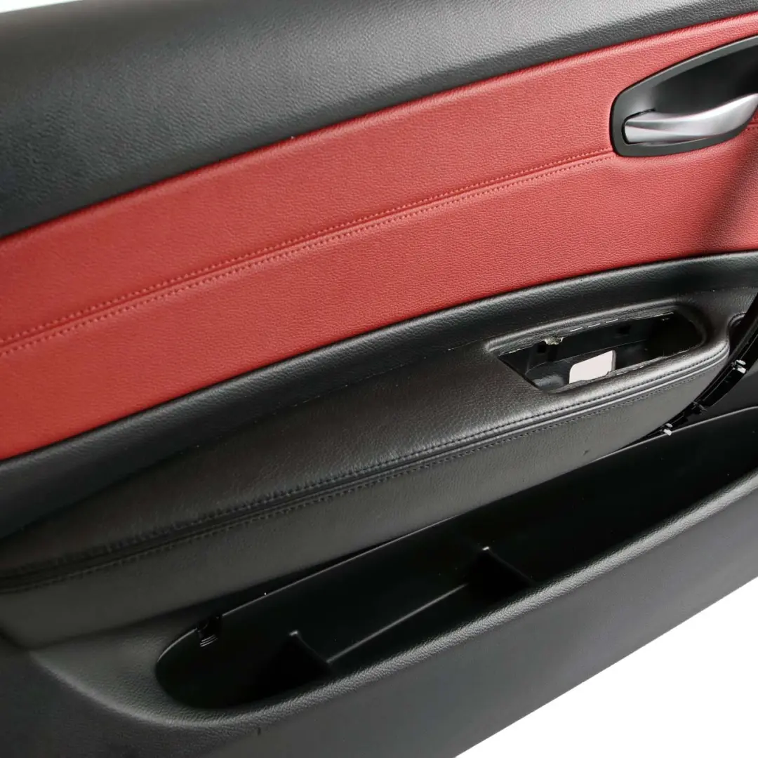 BMW E88 Cabrio Delantero Izquierdo Embellecedor Panel Puerta Cuero Coral Rojo