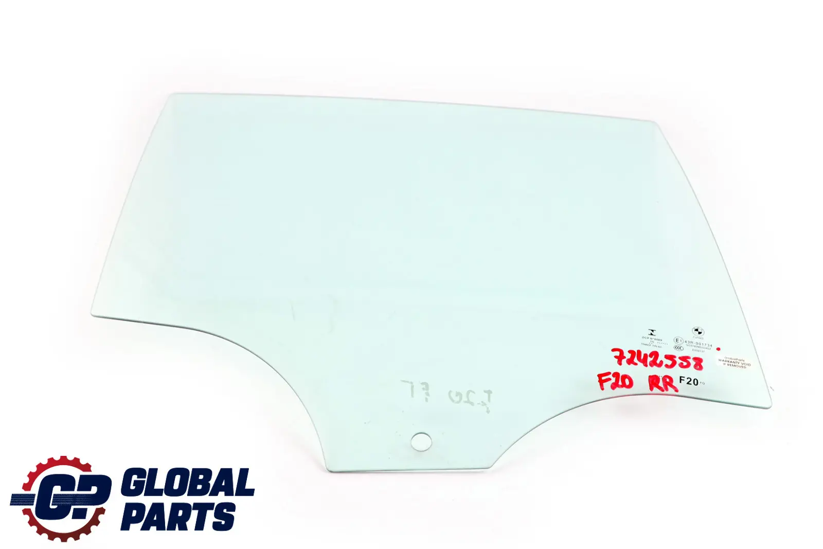 BMW 1 F20 LCI Disque de Porte Arriere Droite Vitrification Vert Verre 7242558