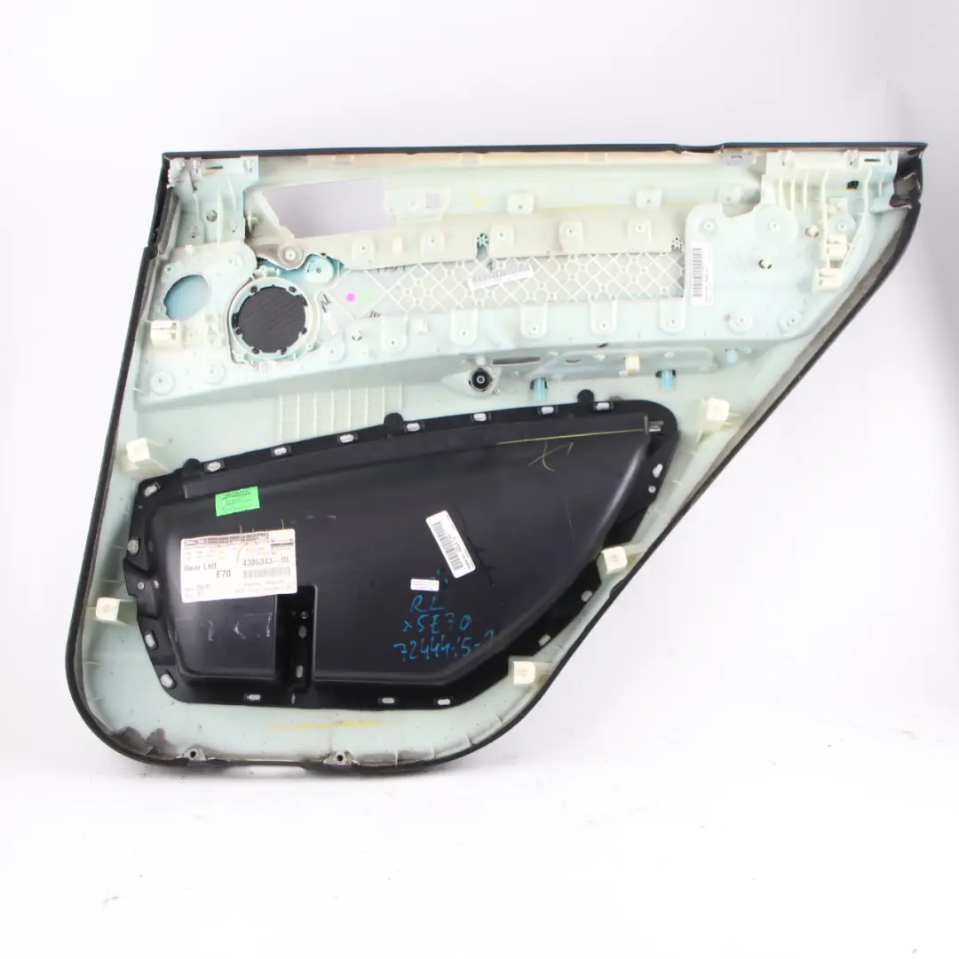 BMW X5 E70 Door Card Rear Left N/S Lining Trim Panel Black Leather 7244415