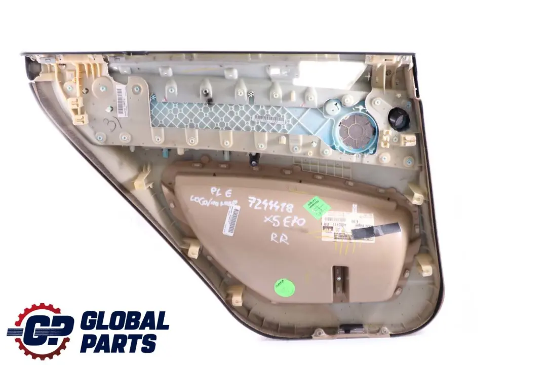 BMW E70 Beige Cuero Trasero Derecho O / S Panel De La tarjeta De puerta 7244418