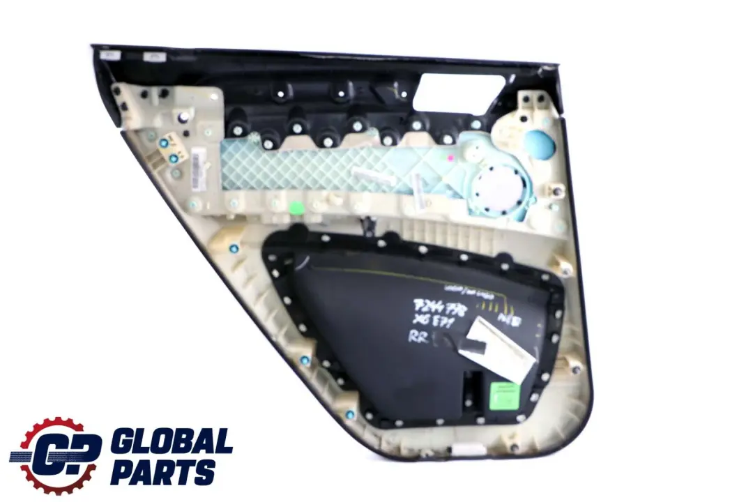 BMW X6 Series E71 Black Leather Rear Right O/S Door Card Trim Panel 7244798