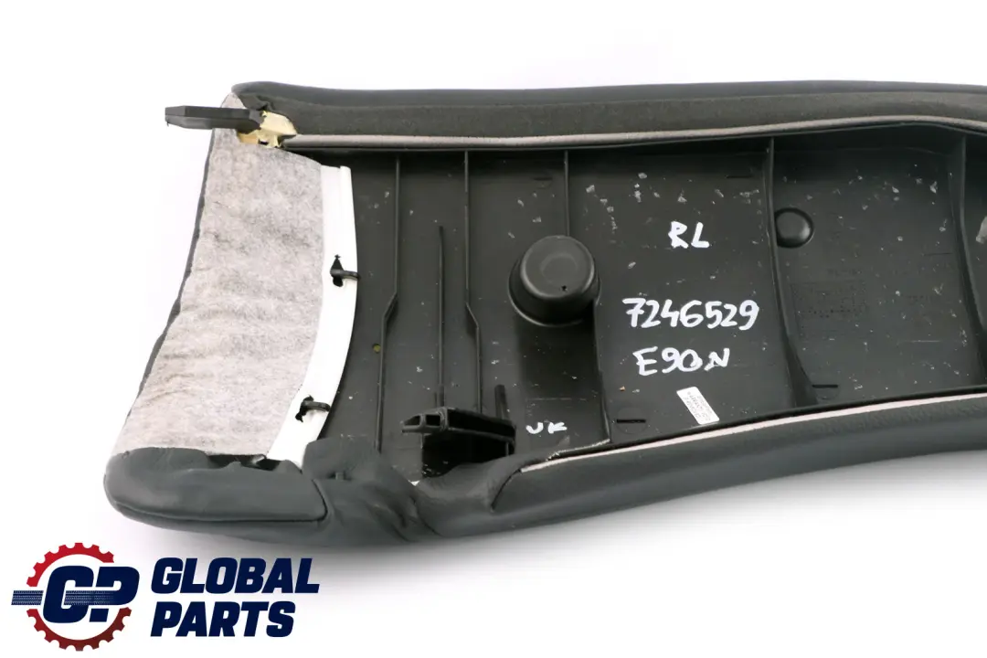 BMW E90 LCI Lateral Recubrimiento Panel Trasero Izquierdo Asiento Cuero Negro