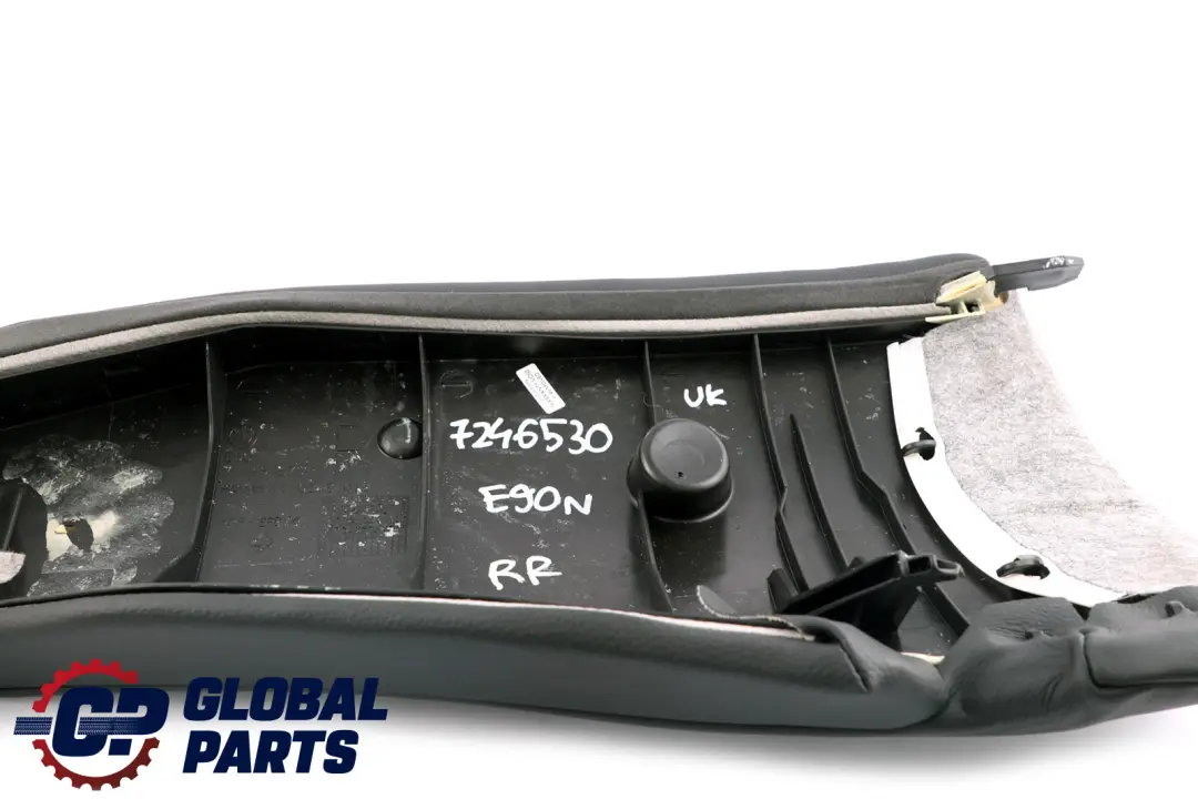 BMW E90 LCI Lateral Recubrimiento Panel Trasero Derecho Asiento Cuero Negro