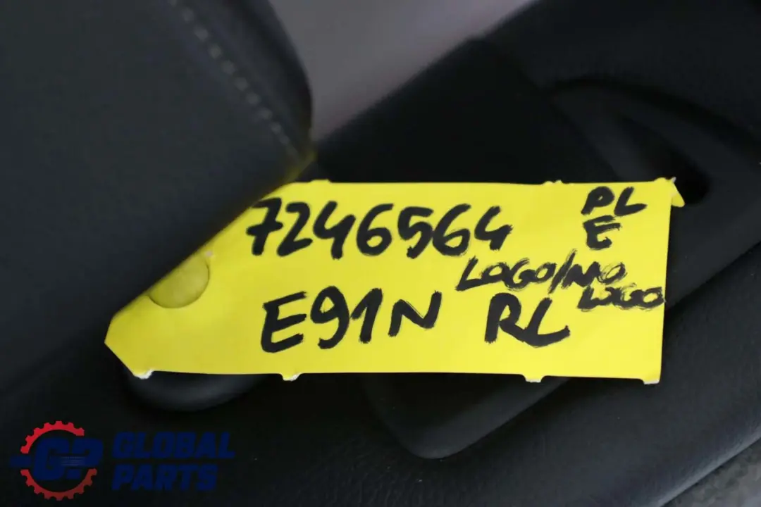 BMW E91 LCI Touring Respaldo Asiento Trasero Izquierdo Cuero Dakota Negro