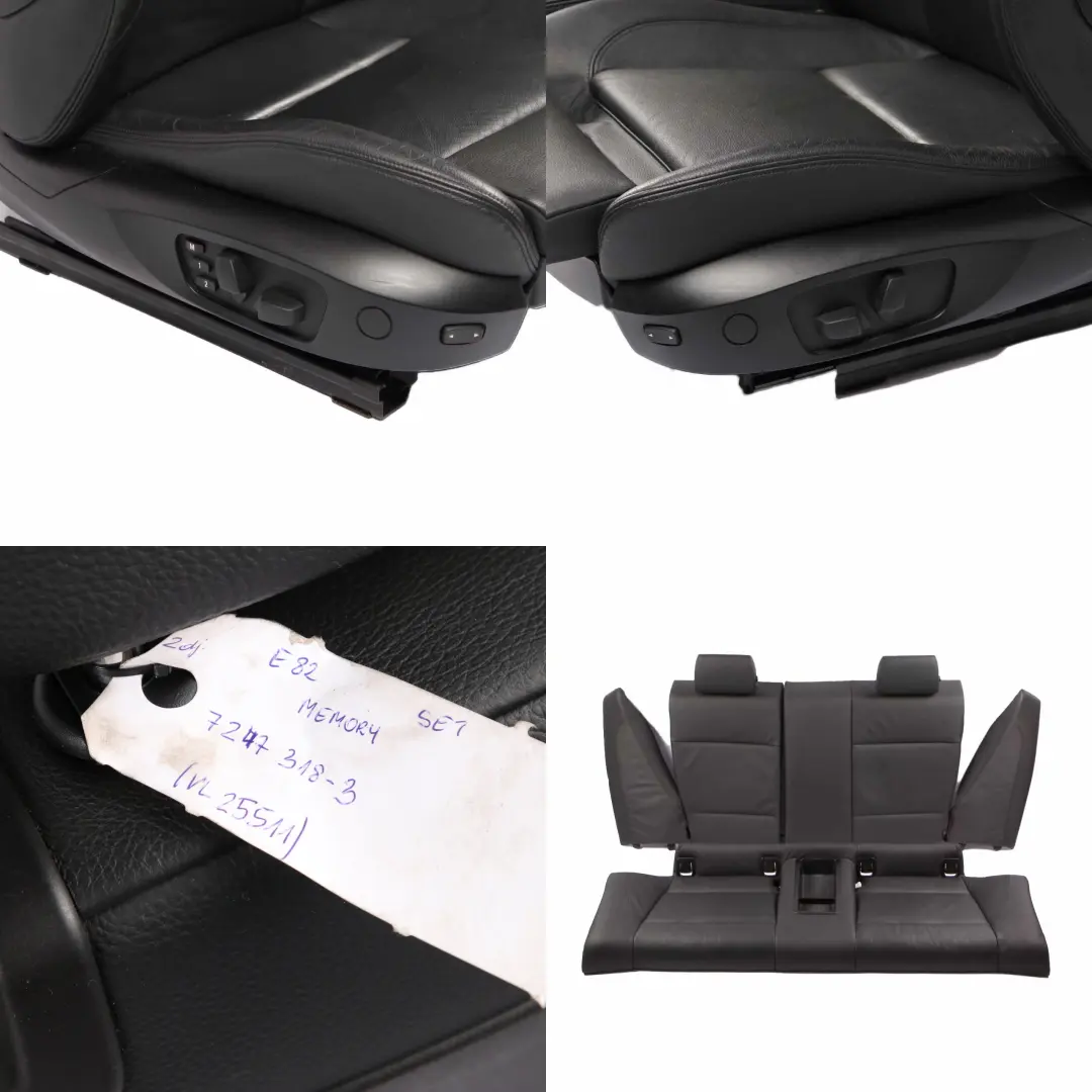 Leather Seats BMW E82 Coupe M Sport Black Seat Memory Sofa Bench Door Cards