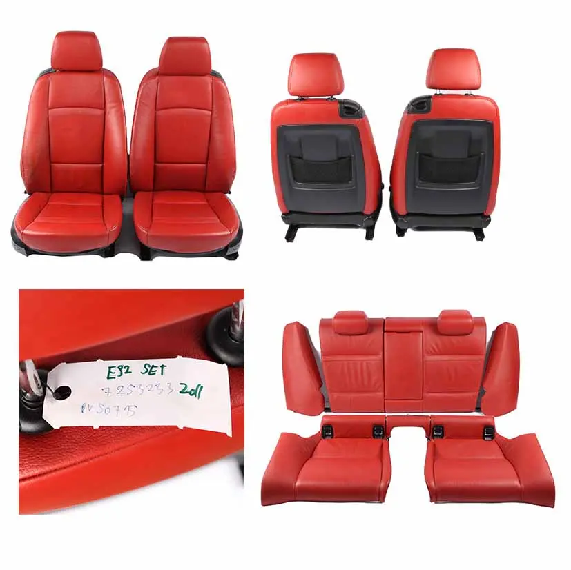 Leather Seats BMW E92 Coupe Dakota Red Interior Memory Seat With Door Cards