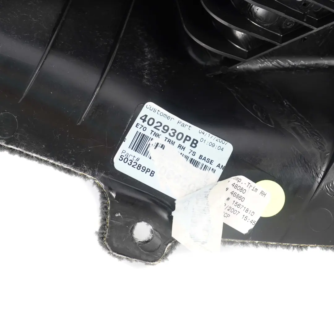 BMW X5 E70 Kofferraum Verkleidung Teppich Schwarz Hinten Rechts 7253984