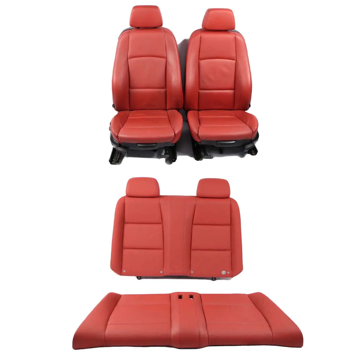 Seats BMW E88 Convertible Heated M Sport Red Leather Front Rear Seat Door Cards