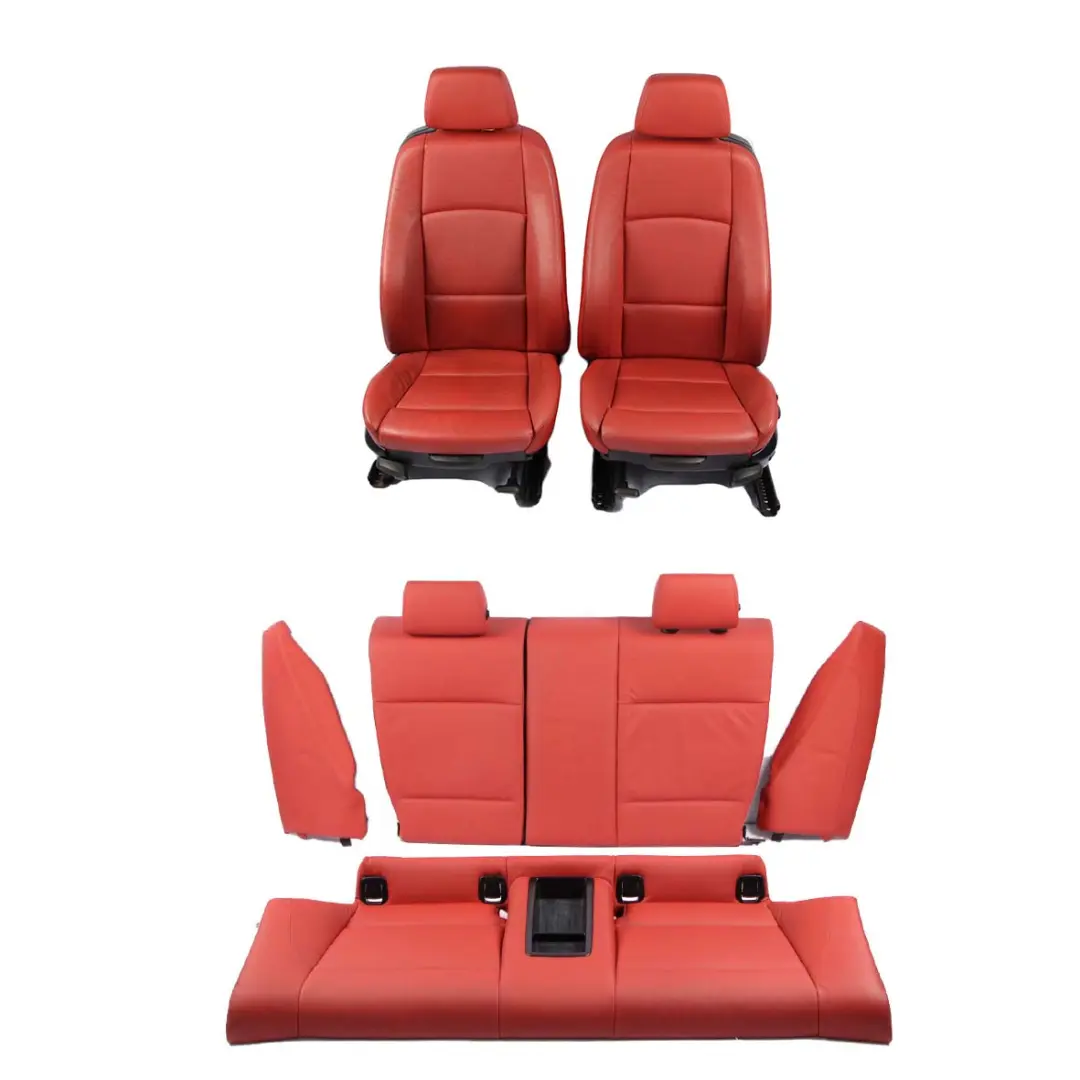 Seats BMW E88 Convertible Heated M Sport Red Leather Front Rear Seat Door Cards