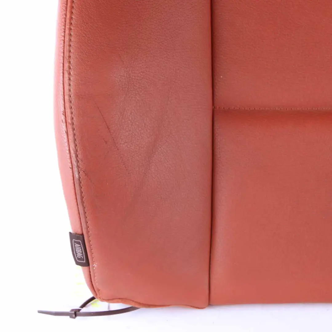 BMW E90 LCI Seat Cover Front Right O/S Heated Backrest Cover Leather Red Brown