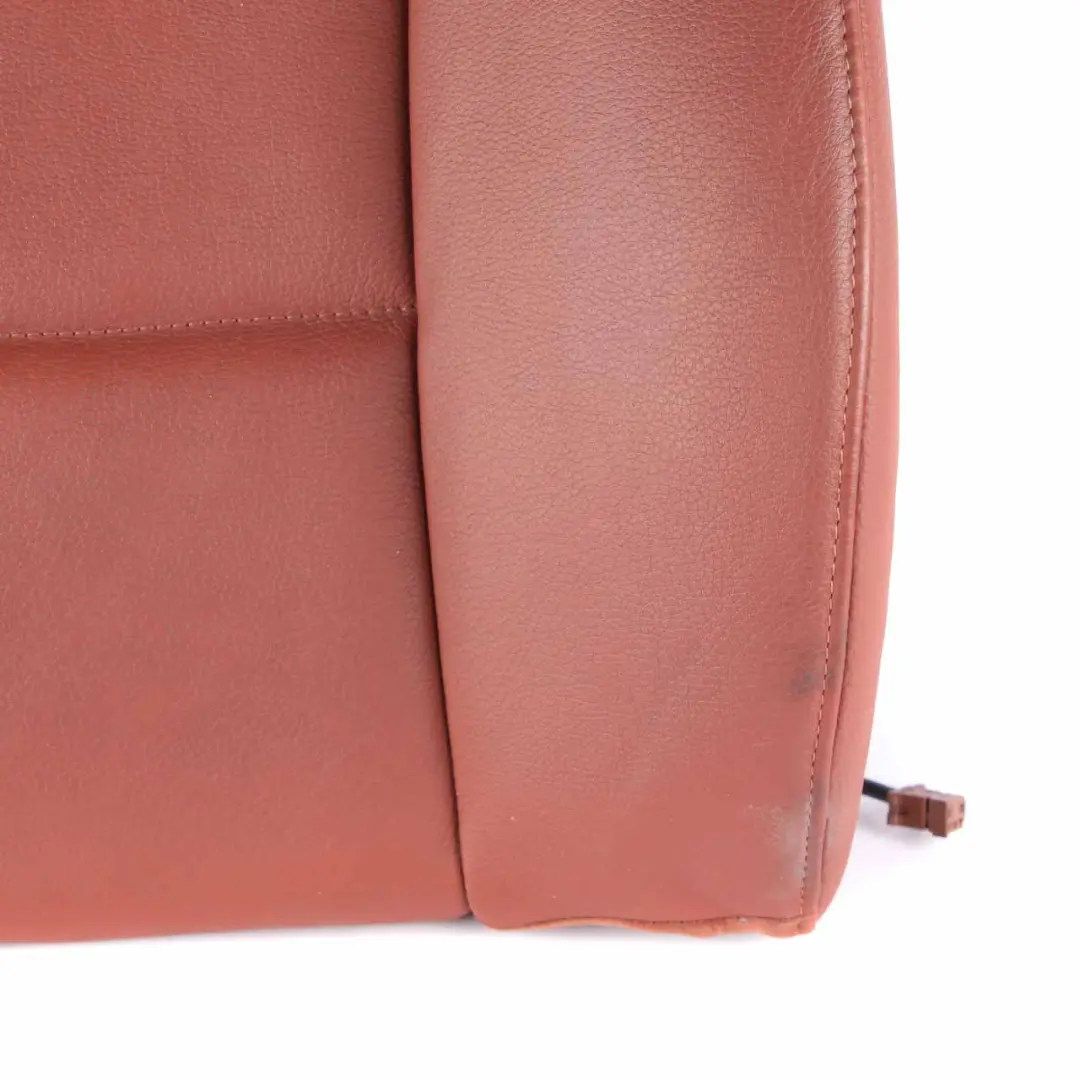 BMW E90 LCI Seat Cover Front Right O/S Heated Backrest Cover Leather Red Brown