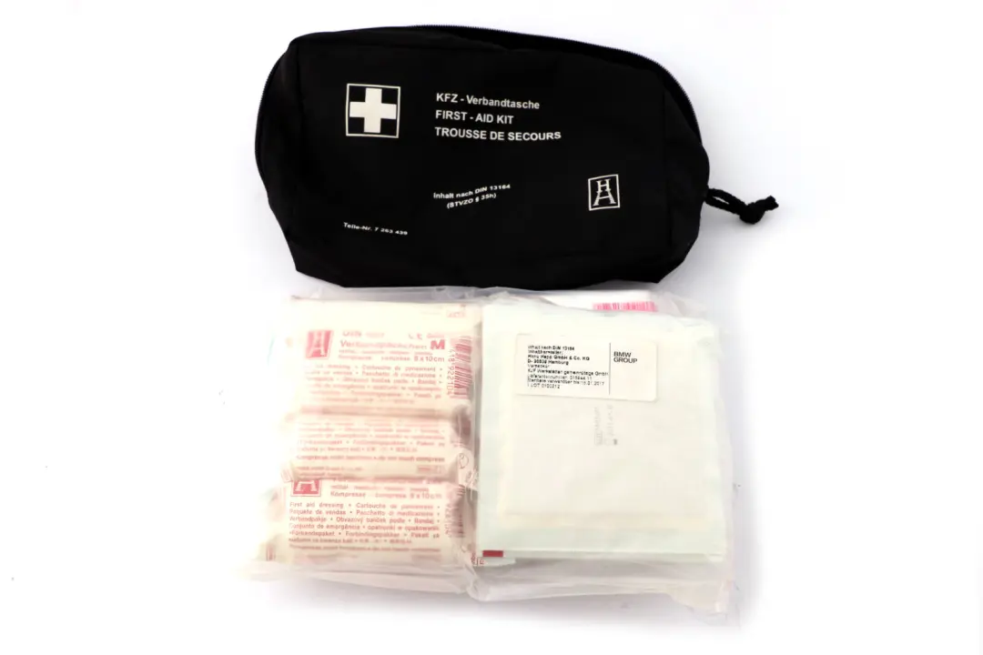 BMW Universal First Aid Emergency Medical Kit Pouch Black 7263439