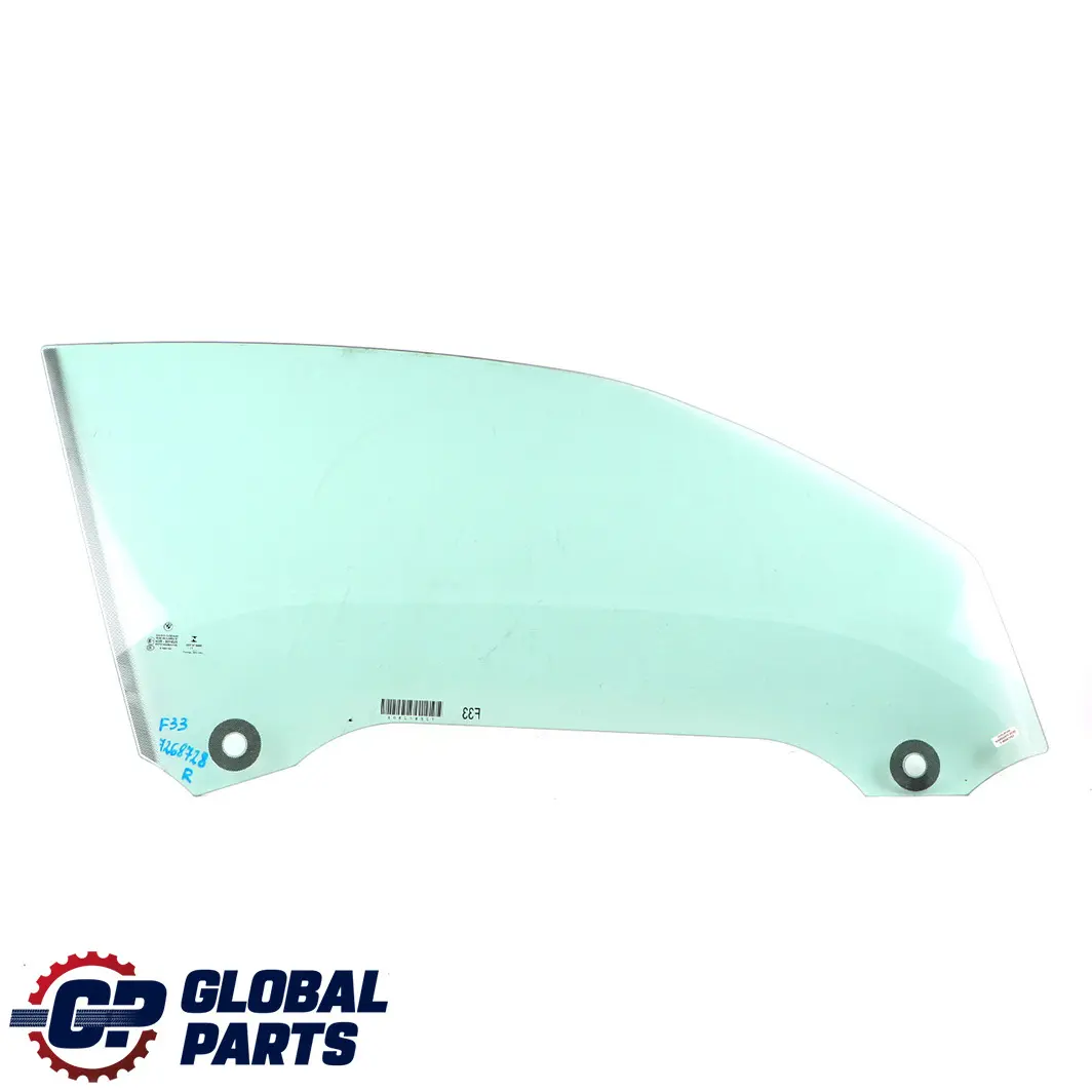 BMW 4 Series F33 F83 M4 Front Right O/S Door Window Glass AS2 7268728