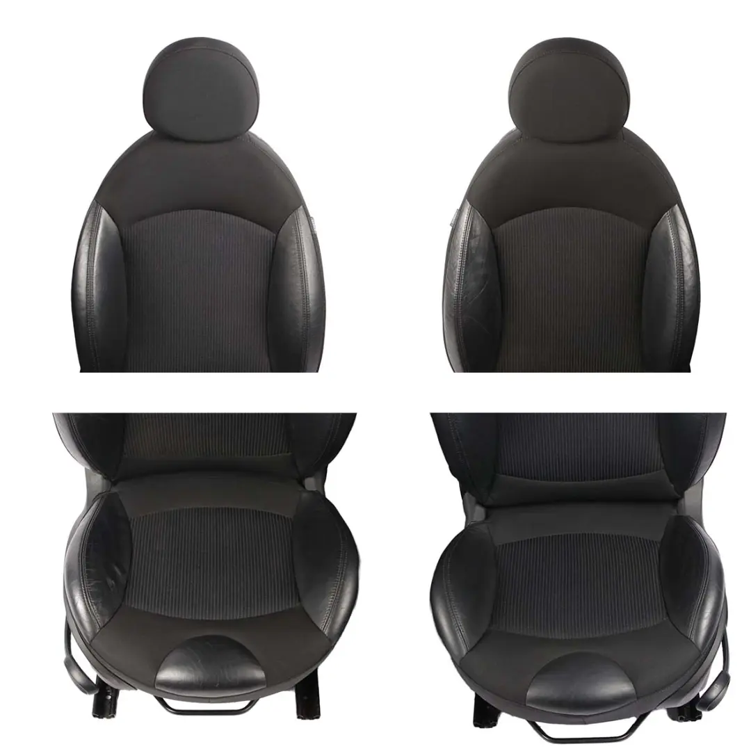 Seats Mini Clubman R56 LCI Cooper Sport Black Leather / Cloth Interior Seat Set