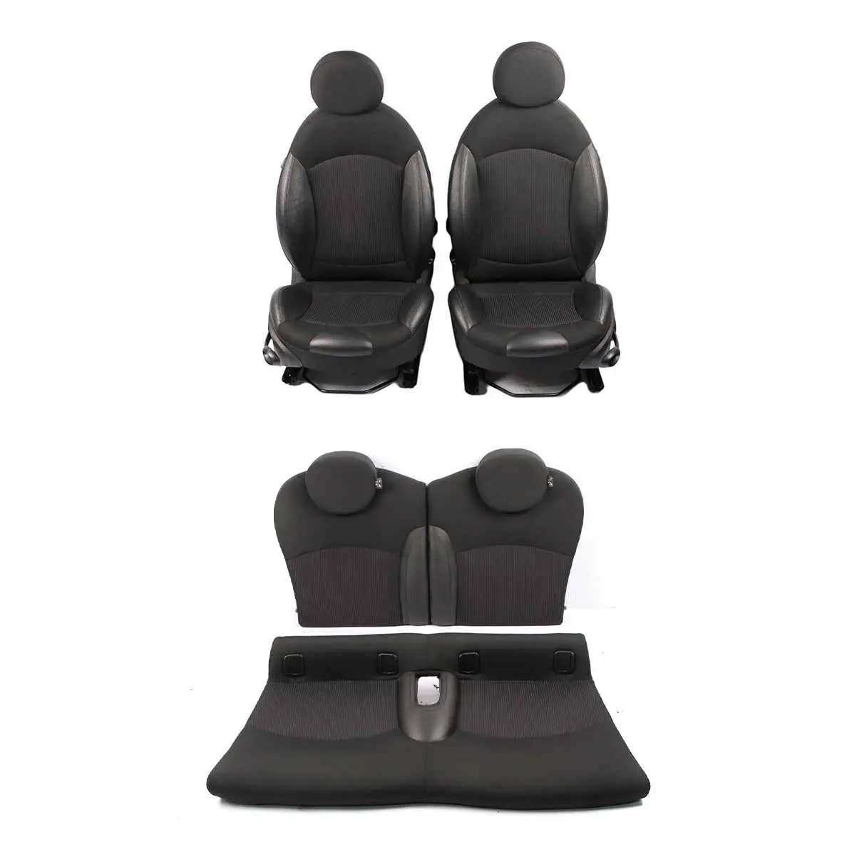 Seats Mini Clubman R56 LCI Cooper Sport Black Leather / Cloth Interior Seat Set