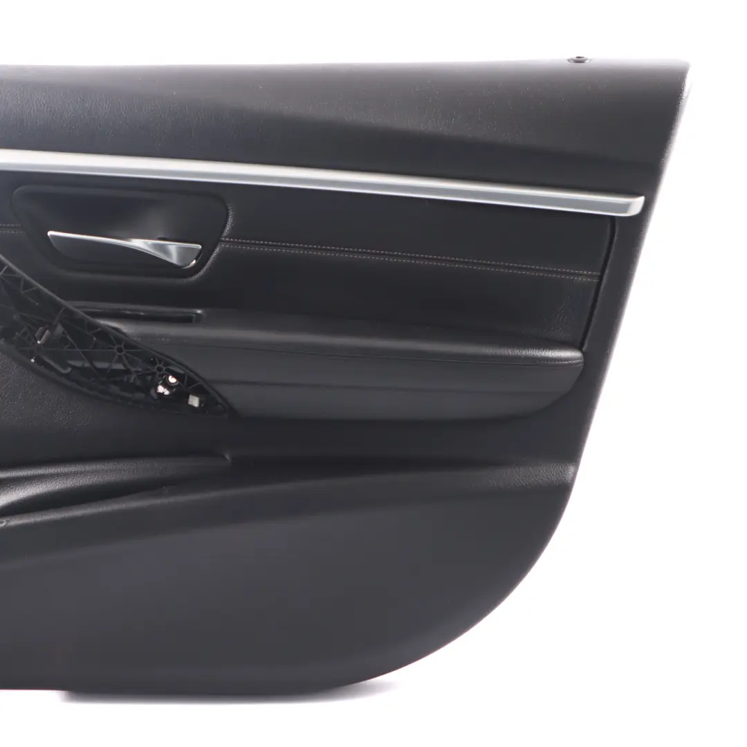 BMW F30 F31 Tarjeta de Puerta Delantera Derecha Panel Puerta Cuero Negro Ostra