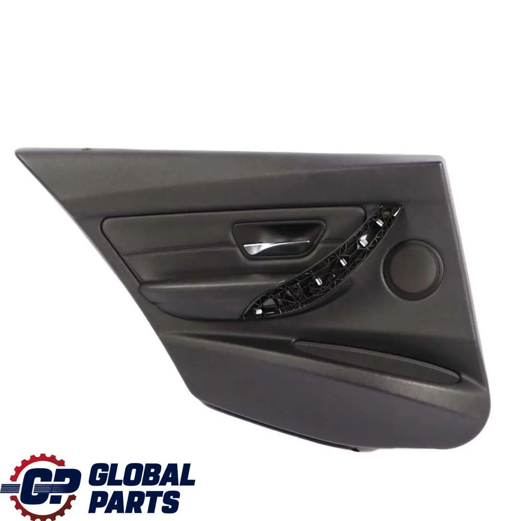 BMW F30 F31 Trasera Izquierda Tarjeta puerta panel guarnición de cuero negro