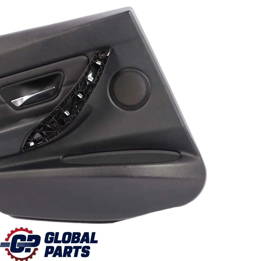 BMW F30 F31 Trasera Izquierda Tarjeta puerta panel guarnición de cuero negro