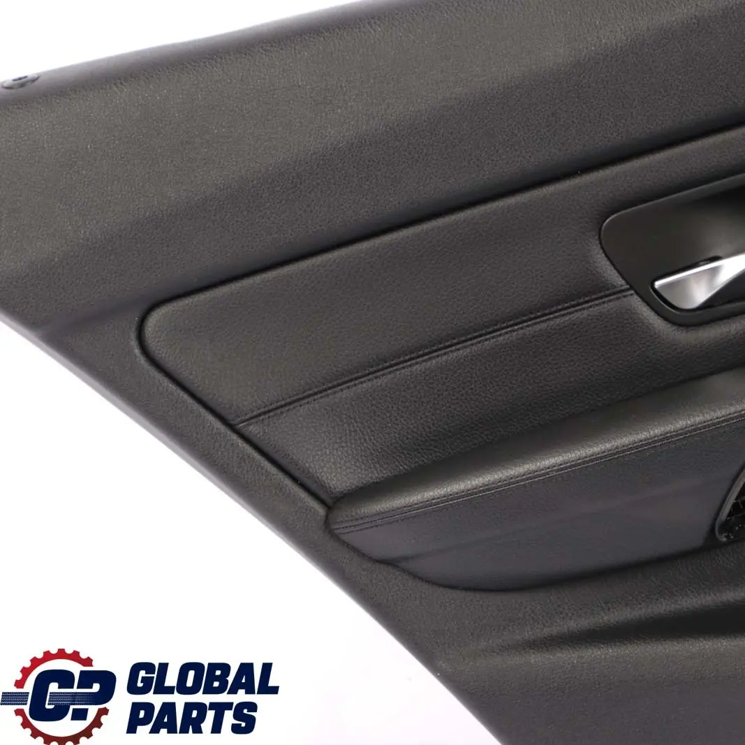 BMW F30 F31 Trasera Izquierda Tarjeta puerta panel guarnición de cuero negro