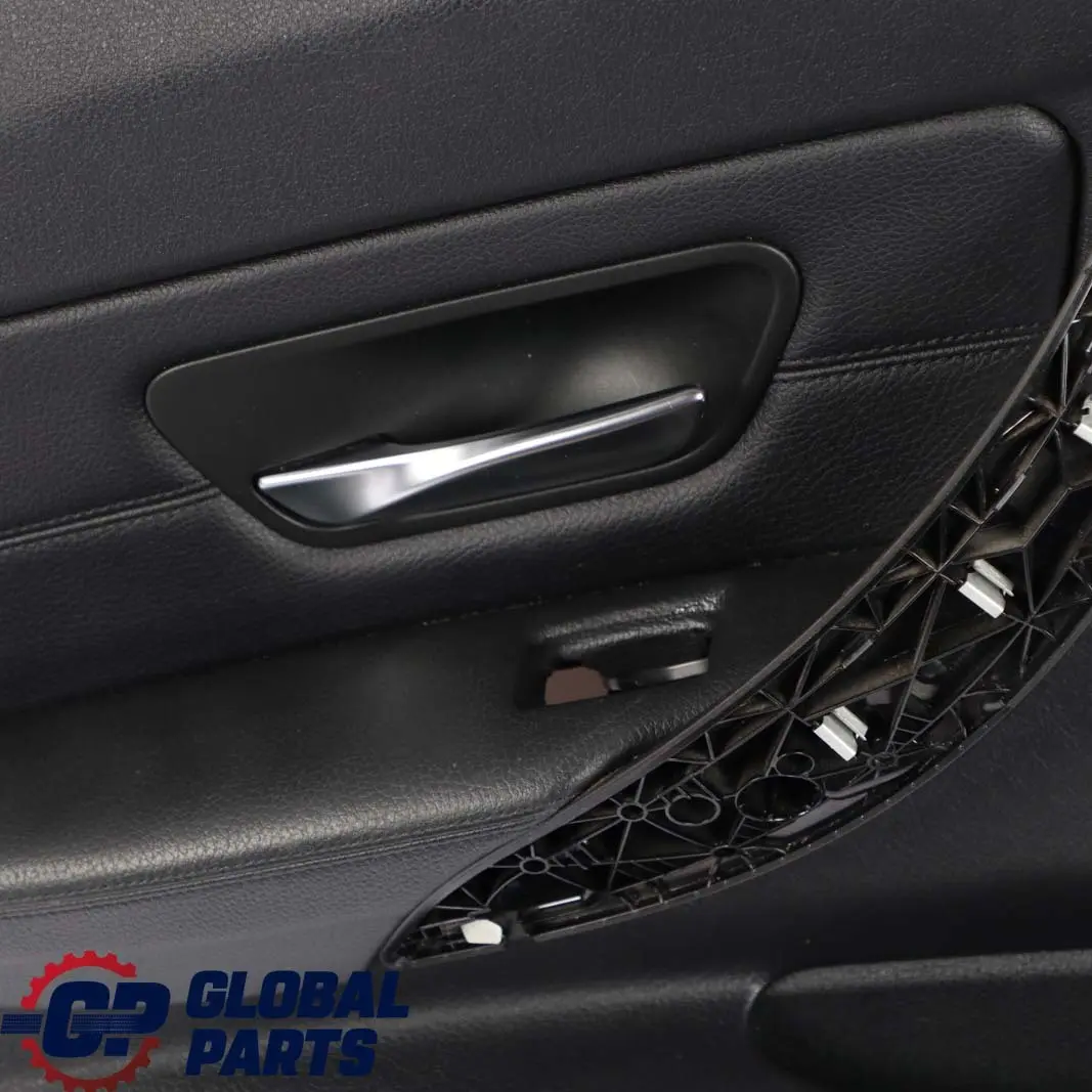 BMW F30 F31 Trasera Izquierda Tarjeta puerta panel guarnición de cuero negro