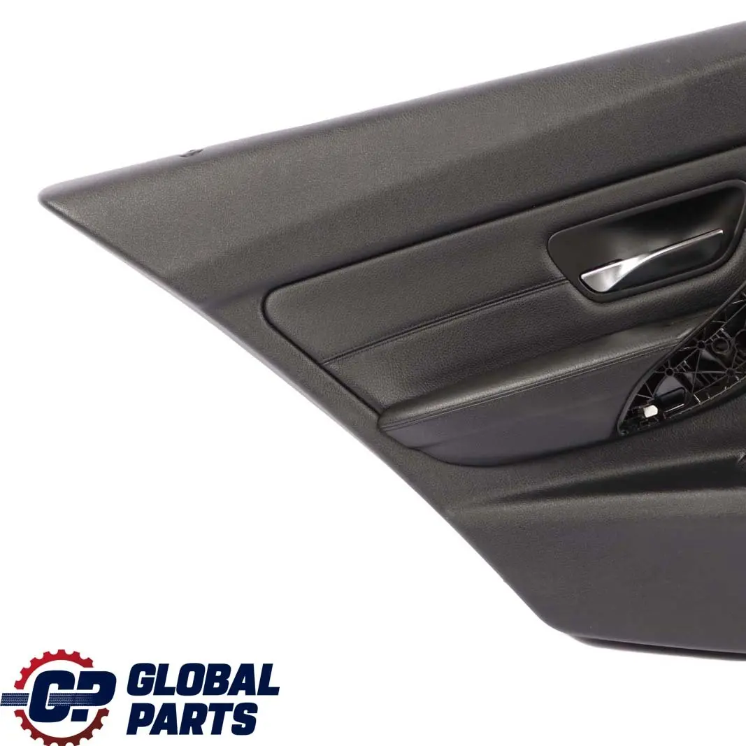 BMW F30 F31 Trasera Izquierda Tarjeta puerta panel guarnición de cuero negro