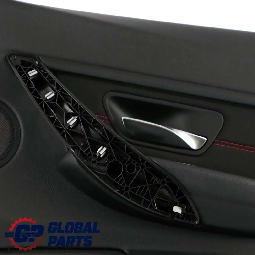 BMW F30 F31 Rear Right O/S Door Card Lining Panel Fabric Anthracite / Akzent Red