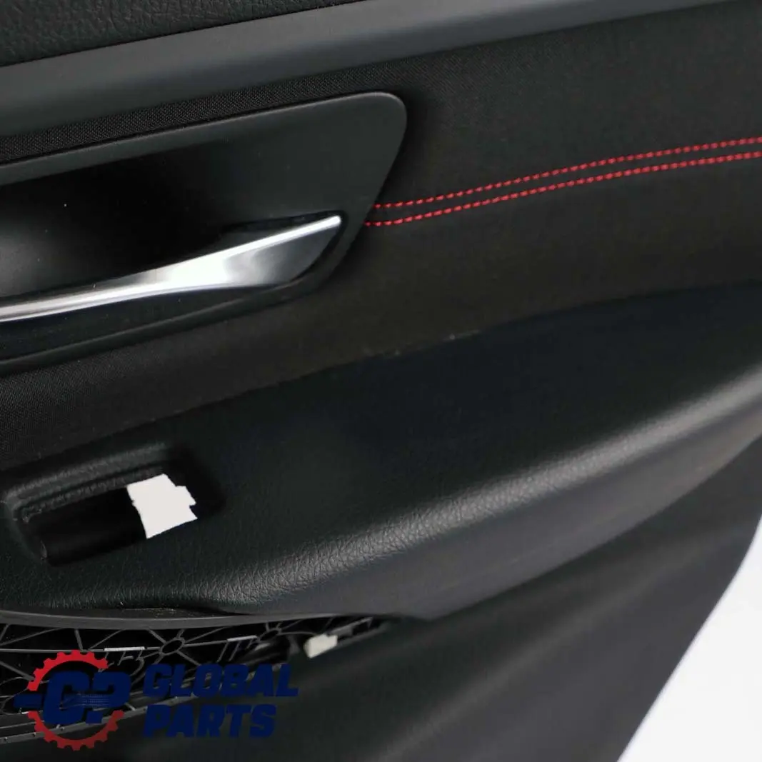 BMW F30 F31 Rear Right O/S Door Card Lining Panel Fabric Anthracite / Akzent Red