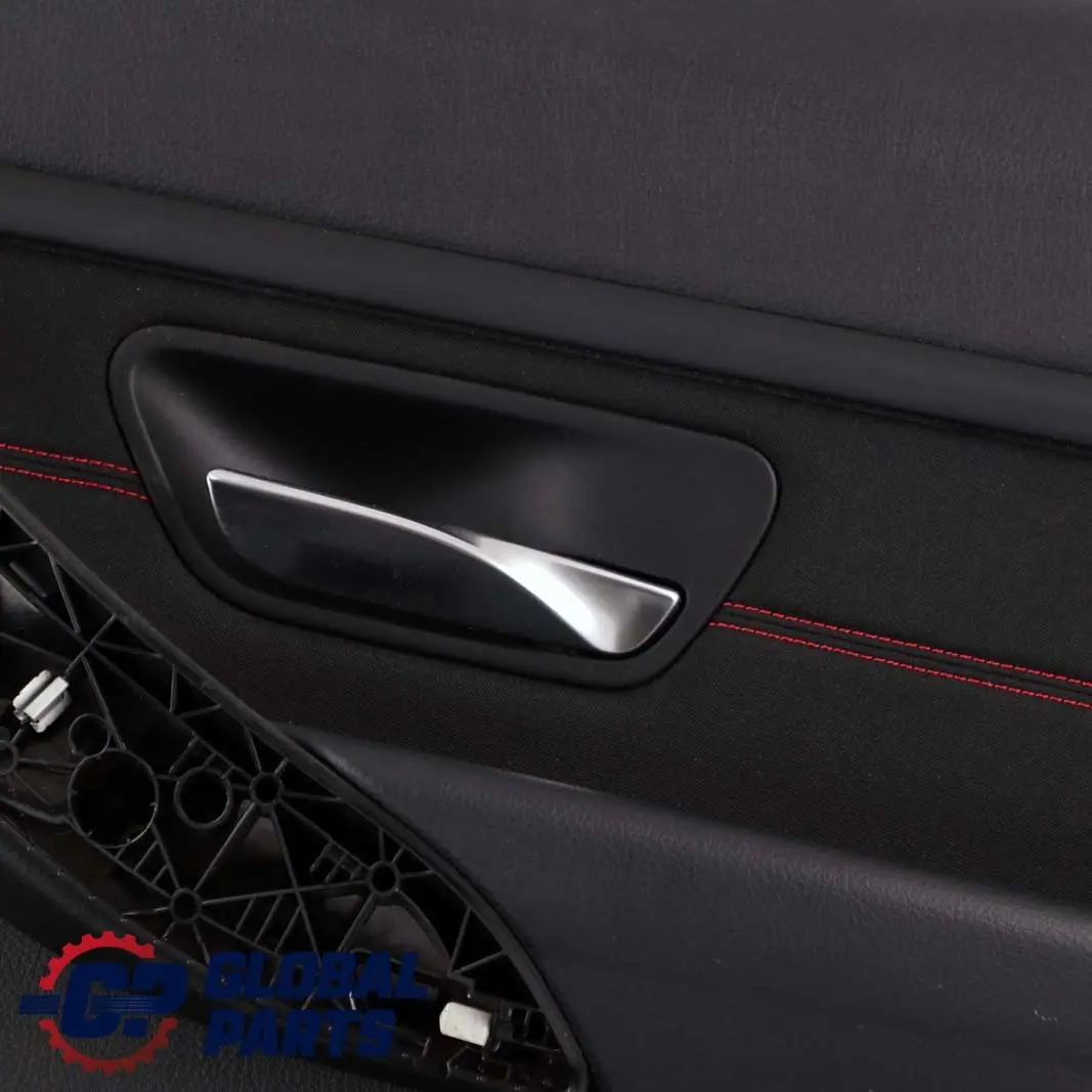 BMW F30 F31 Rear Right O/S Door Card Lining Panel Fabric Anthracite / Akzent Red