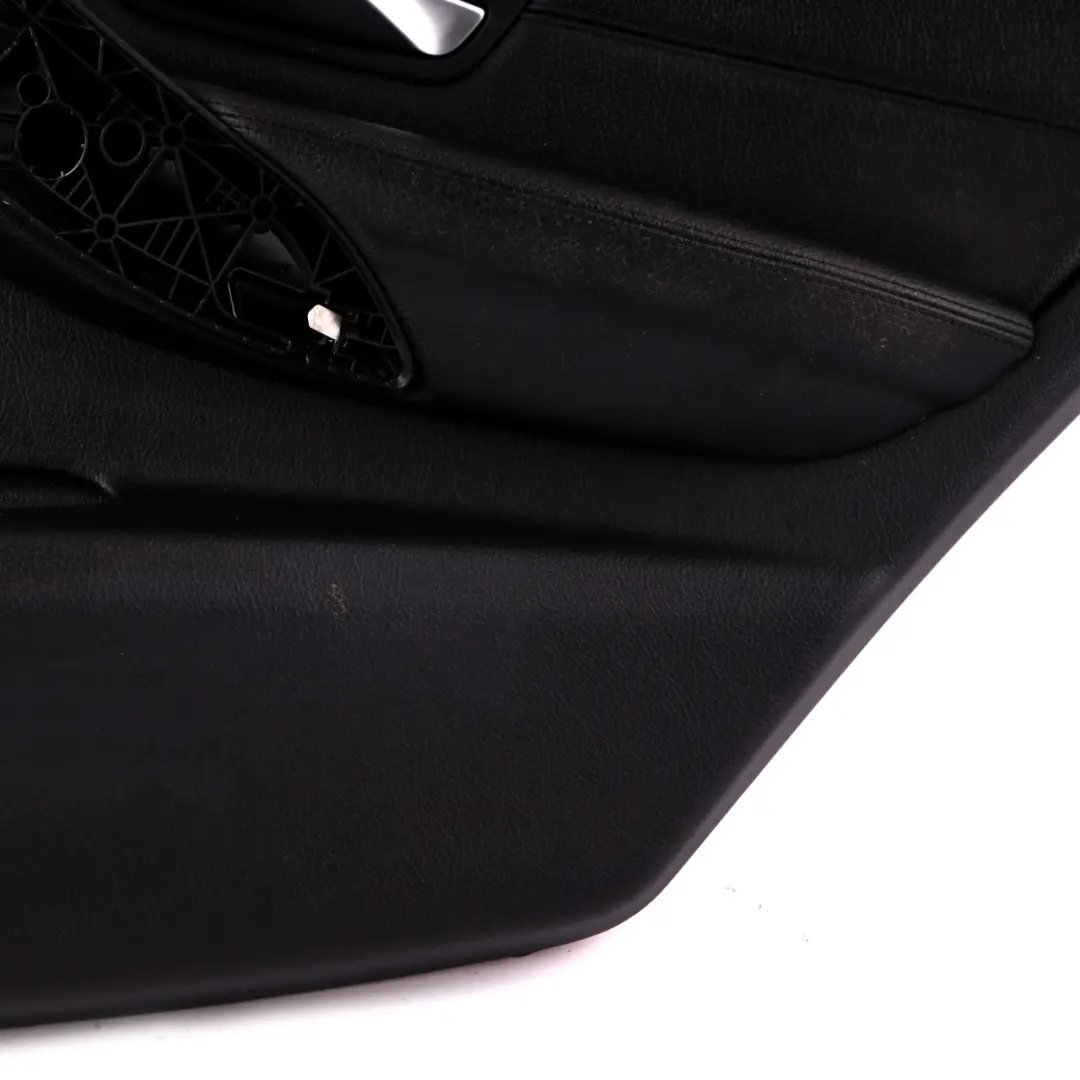 BMW 3 F30 F31 Rear Right O/S Door Card Lining Panel Black Leather Blue Strip