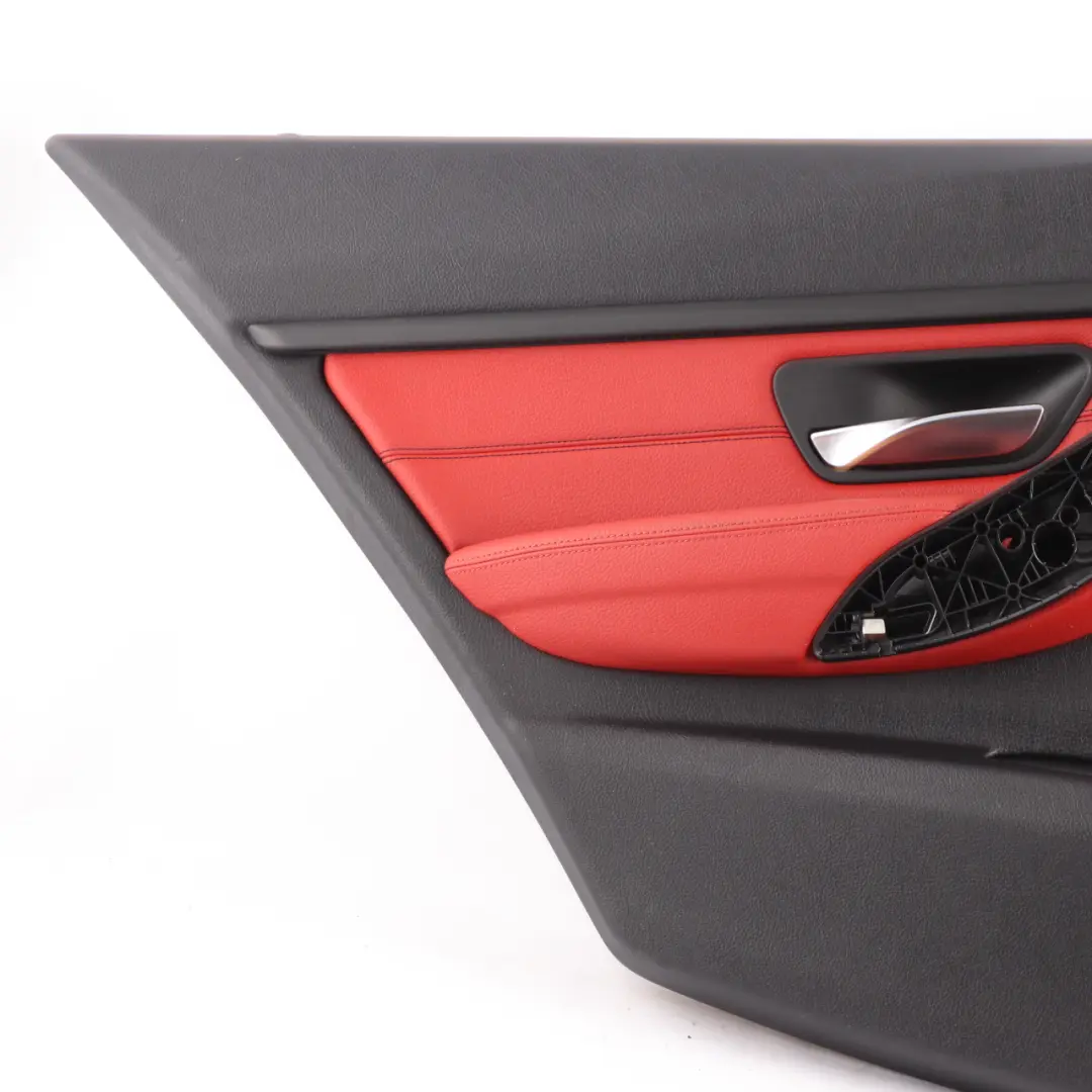 BMW F30 F31 Door Card Rear Left N/S Door Lining Panel Leather Black Red