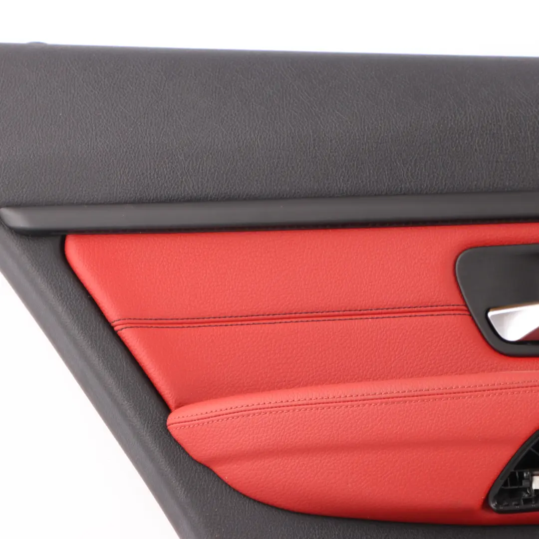 BMW F30 F31 Door Card Rear Left N/S Door Lining Panel Leather Black Red