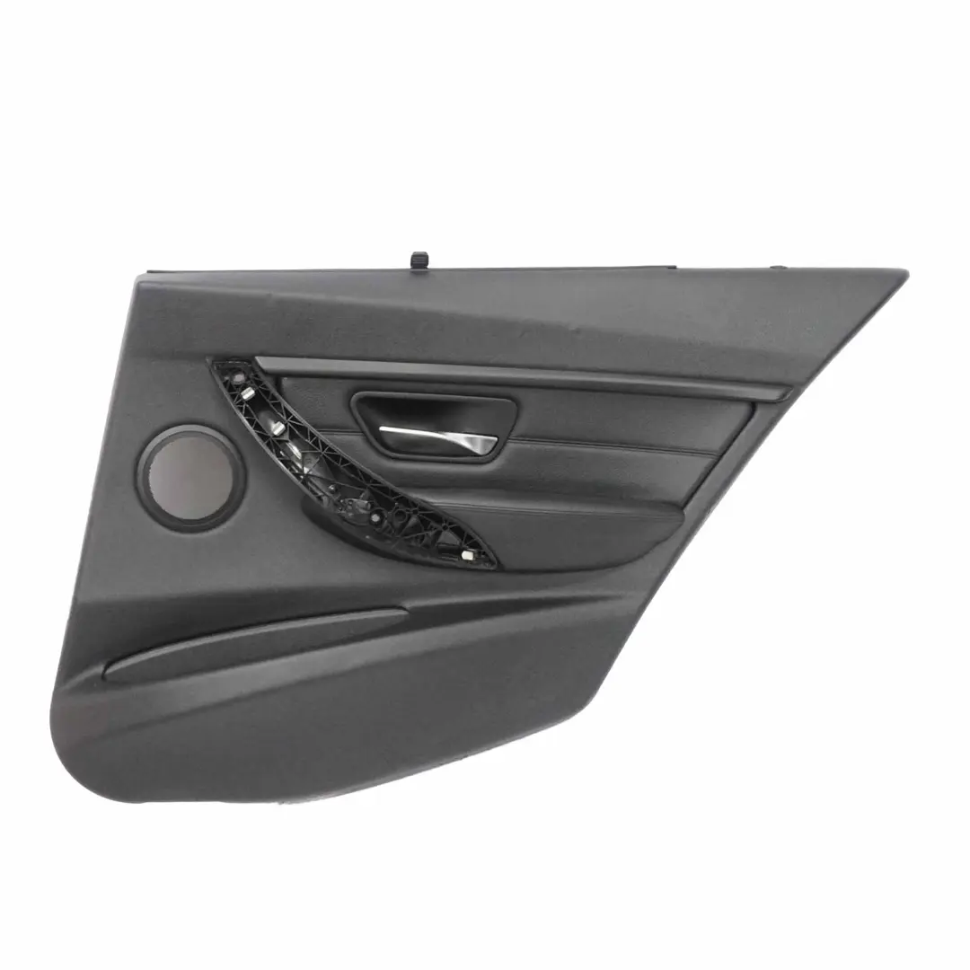 £BMW F30 Door Card Rear Right O/S Lining Trim Panel Roller Blind Black Leather