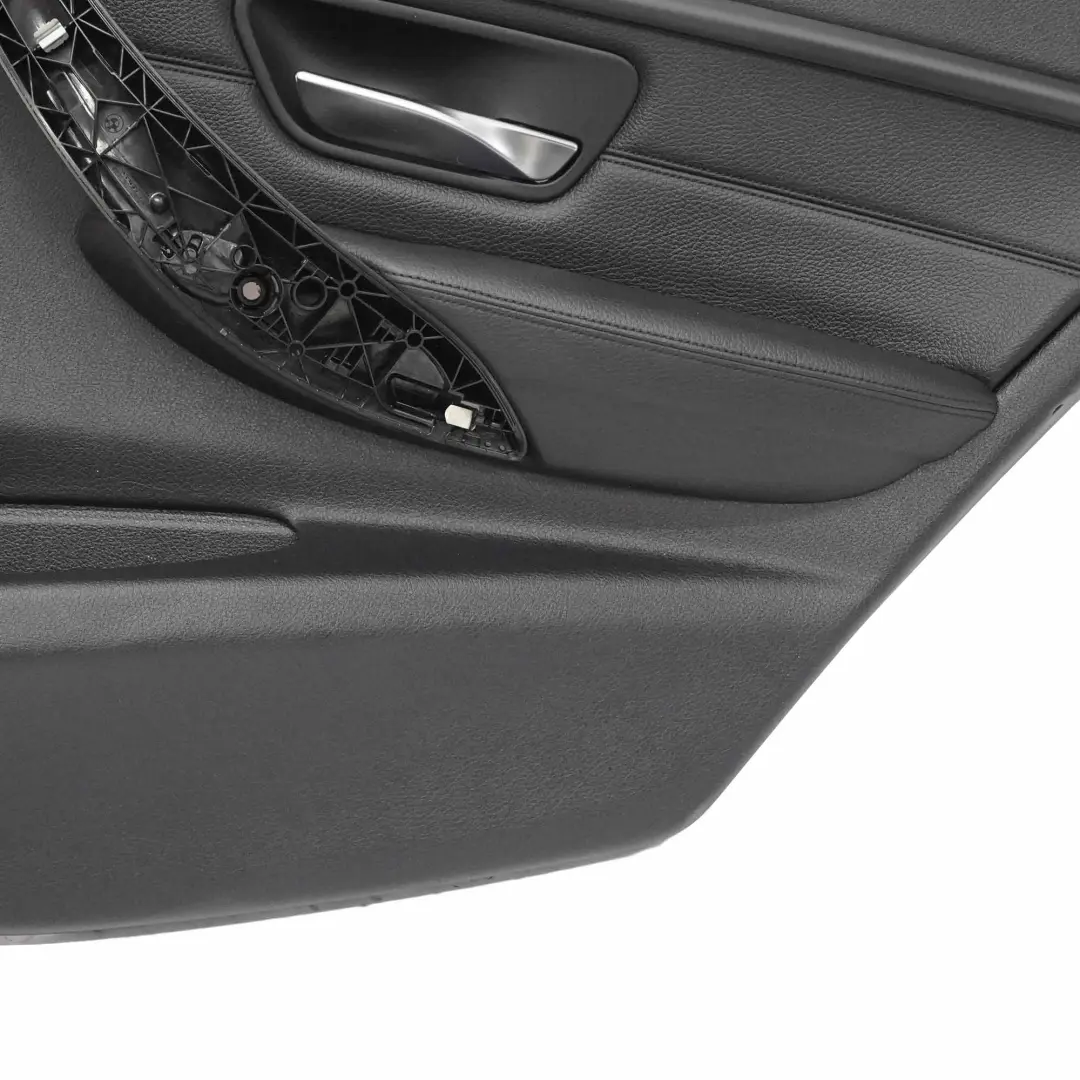 BMW F30 Tarjeta de Puerta Trasera Derecha O/S Forro Panel Persiana Negro Cuero