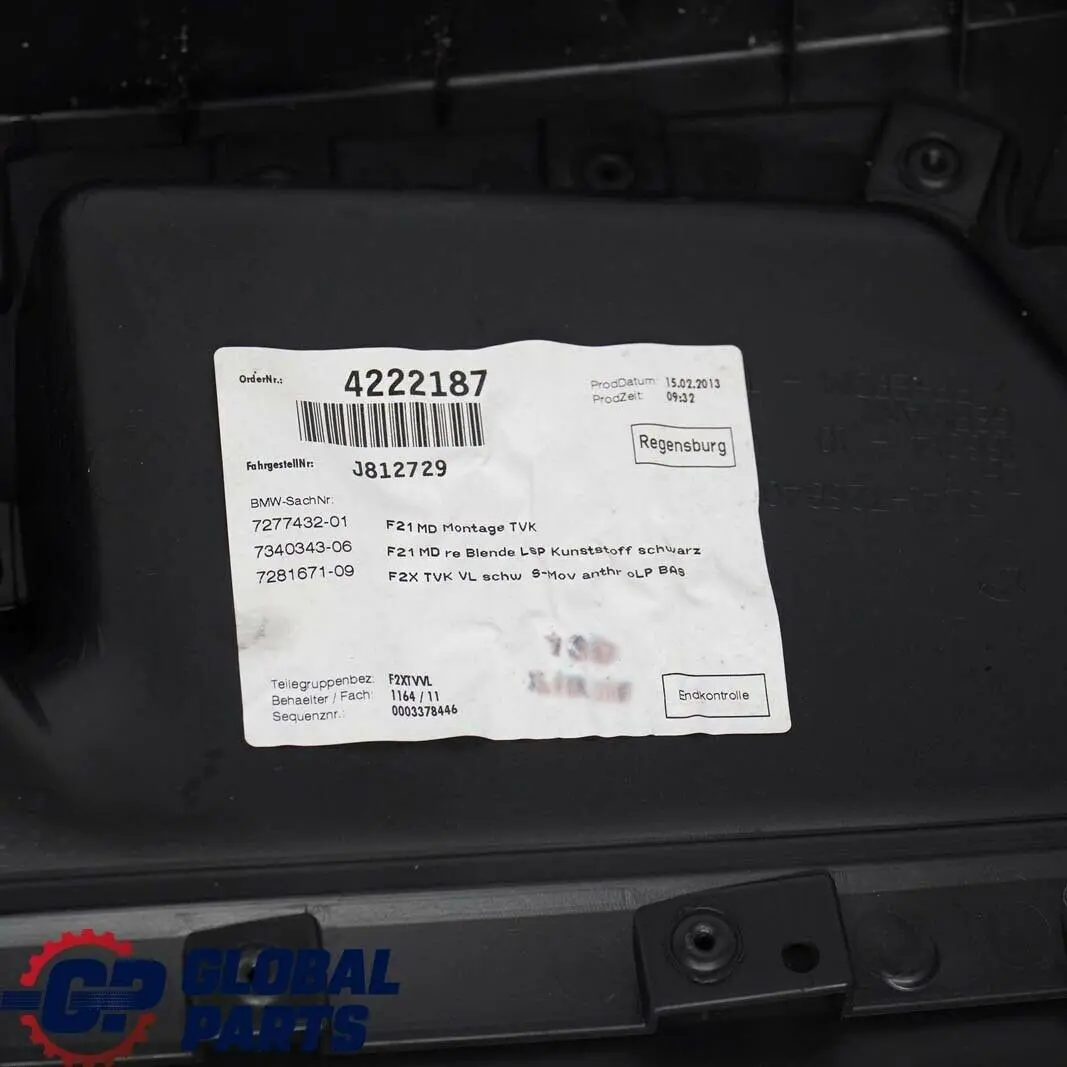 BMW F21 F22 Delantero Izquierdo Puerta Forro Tarjeta Tela Mover Antracita