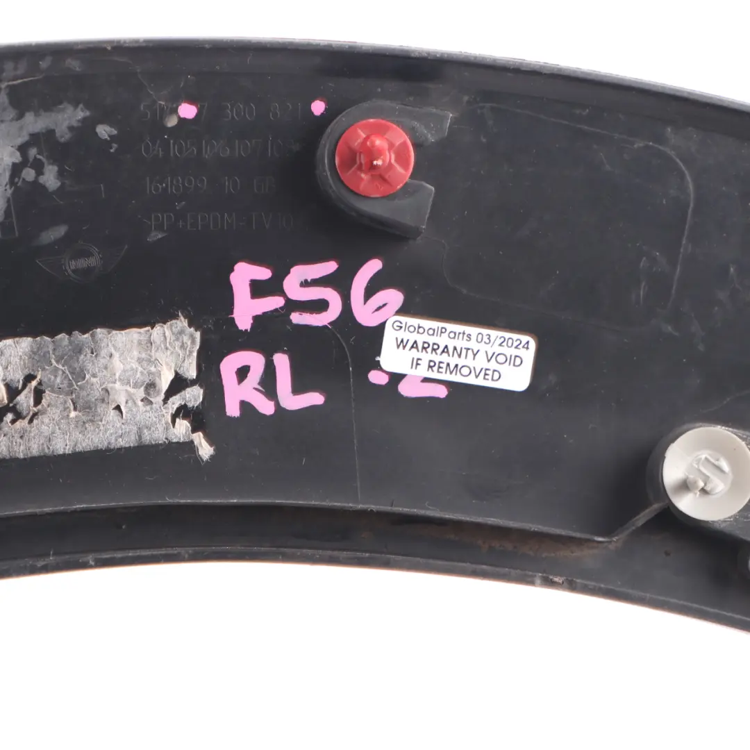 Passage de roue Mini Cooper F56 F57 Couvercle garniture arrière gauche 7300821