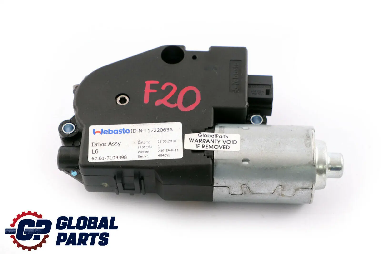 BMW 1 2 3 Series F20 F22 F30 Sliding Sunroof Drive Motor Unit Webasto 7193398