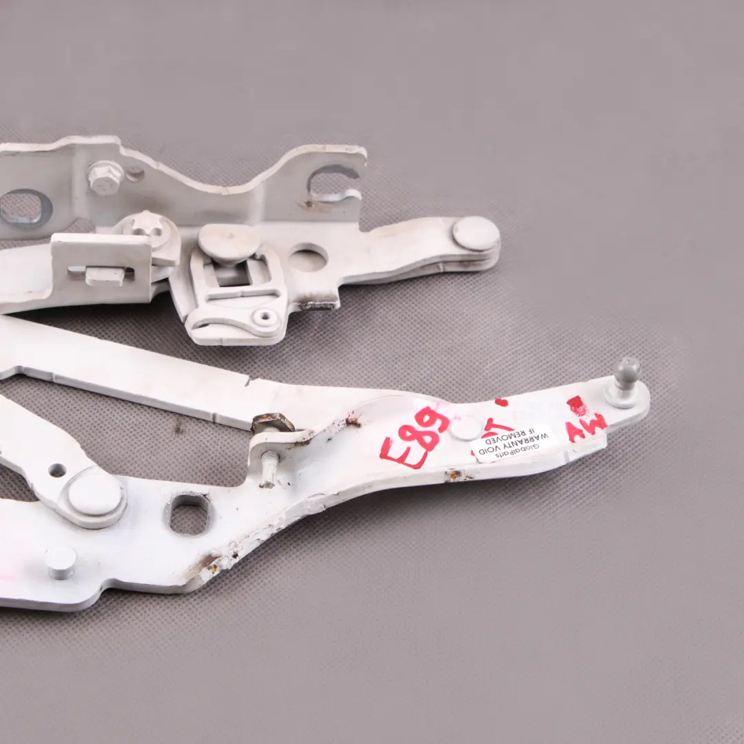 Hood Bonnet Hinge BMW Z4 E89 Left Engine N/S Alpinweiss Alpine White 300 7285817