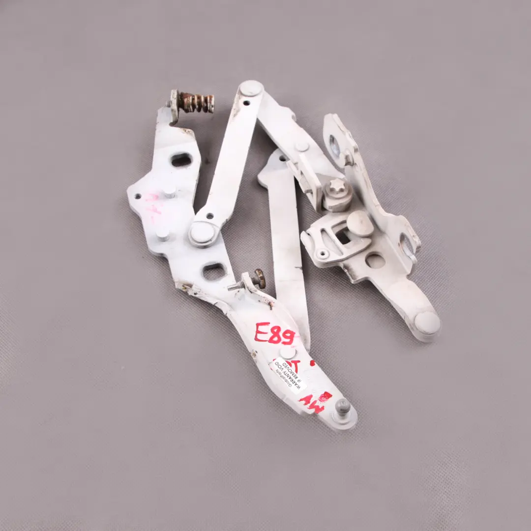 Hood Bonnet Hinge BMW Z4 E89 Left Engine N/S Alpinweiss Alpine White 300 7285817