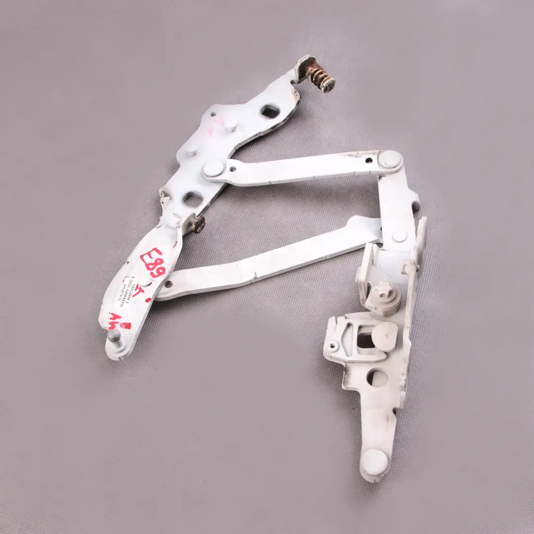 Hood Bonnet Hinge BMW Z4 E89 Left Engine N/S Alpinweiss Alpine White 300 7285817