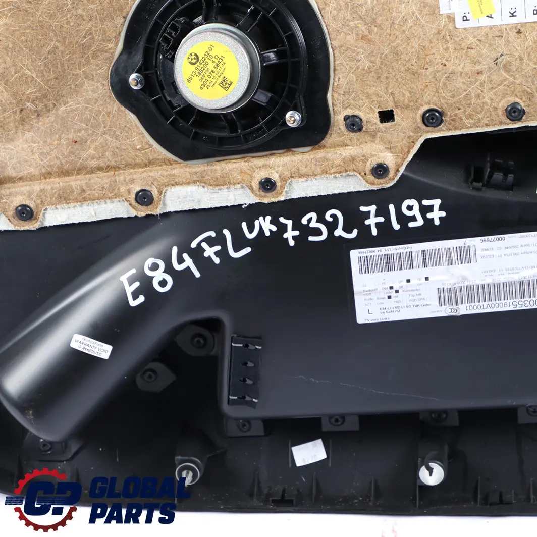 BMW X1 E84 Delantero Izquierdo Forro Tarjeta Puerta Tela Negro 7327197