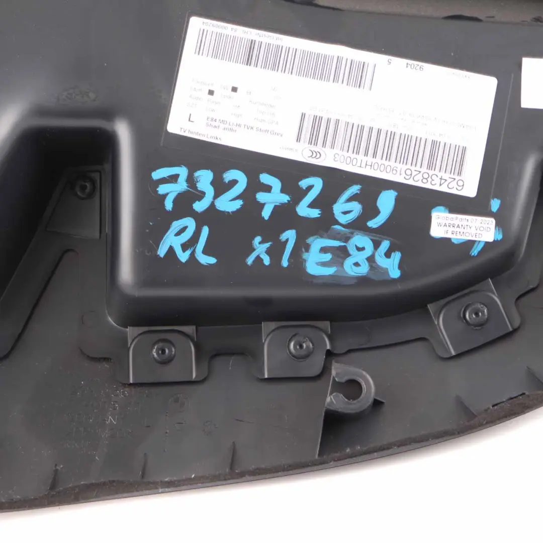 Türkarte BMW X1 E84 Hinten Links Türverkleidung Stoff Anthrazit 7327269