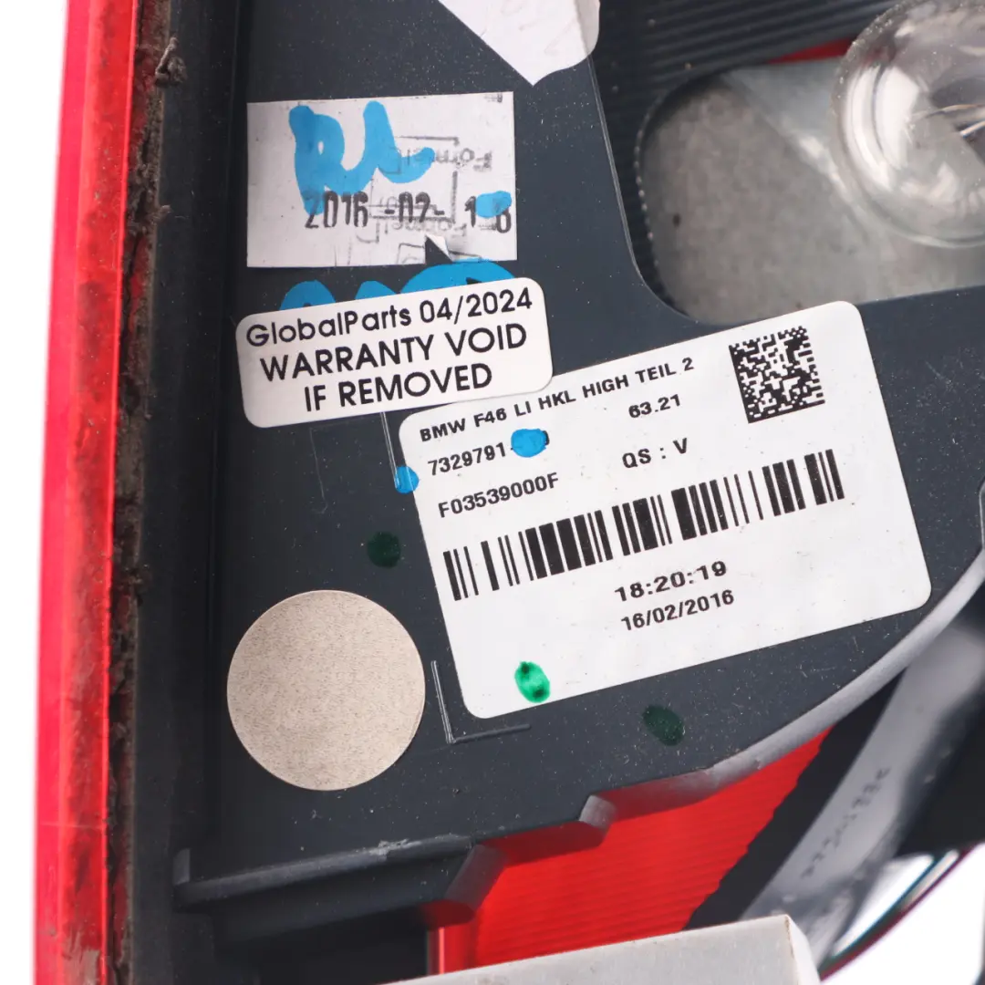 BMW F46 Rear Lamp Left N/S Light Trunk Lid Boot Tailgate 7329791